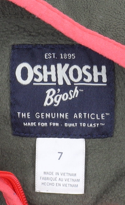 OshKosh B'gosh Girls Green Full Zip Fleece Sweatshirt 7 Years