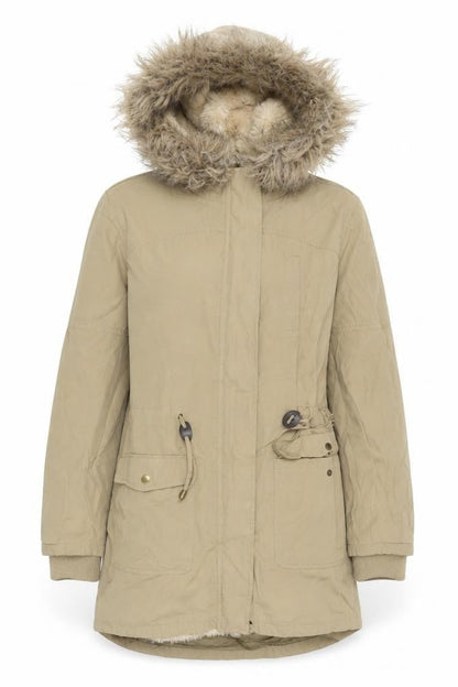 Womens UK Size M Oasis Beige Parka Coat