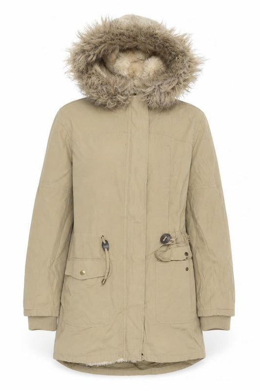 Womens UK Size M Oasis Beige Parka Coat