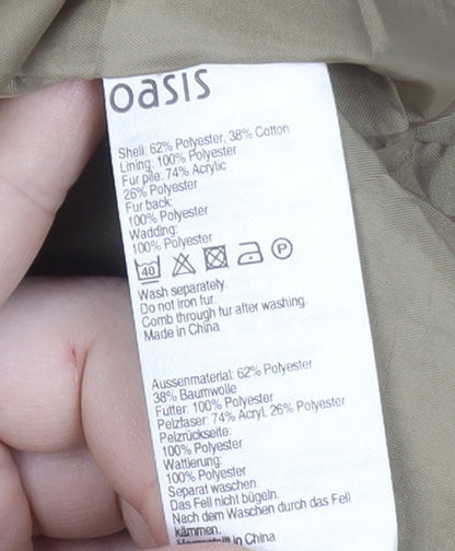 Womens UK Size M Oasis Beige Parka Coat