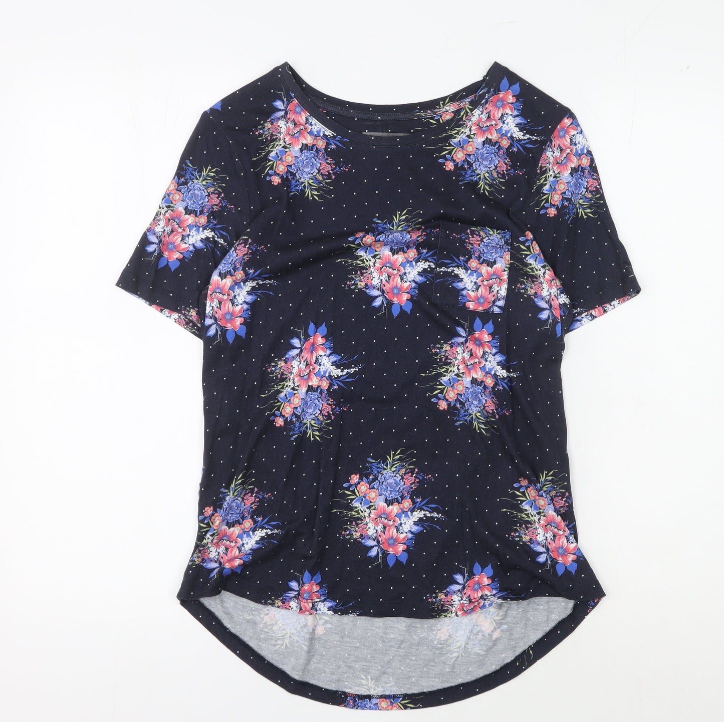 Laura Ashley Women's Black Floral T-Shirt Size 10