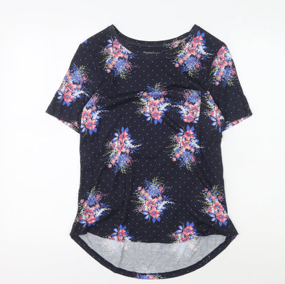 Laura Ashley Women's Black Floral T-Shirt Size 10