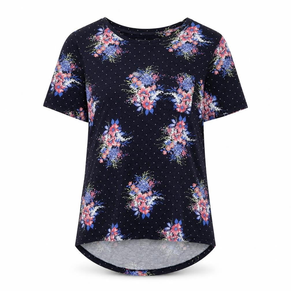 Womens UK Size 10 Laura Ashley Black Basic T-Shirt