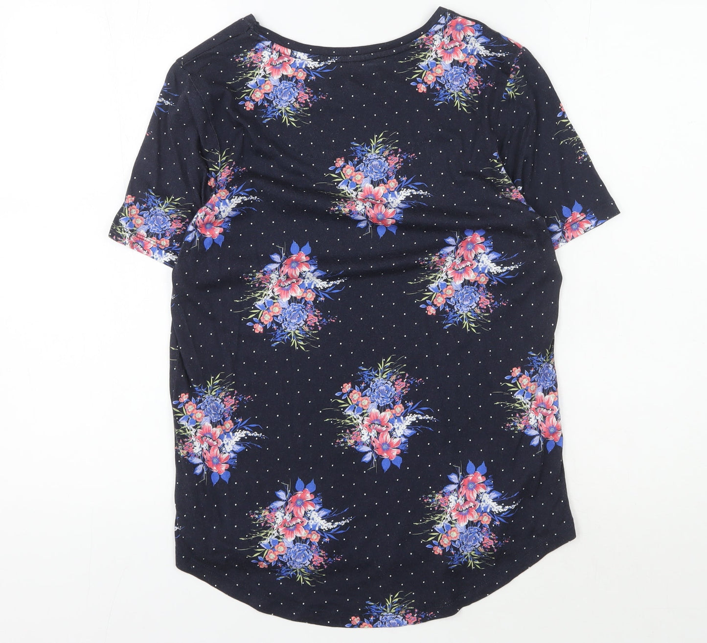 Laura Ashley Women's Black Floral T-Shirt Size 10