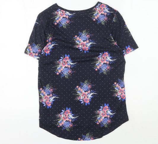 Laura Ashley Women's Black Floral T-Shirt Size 10