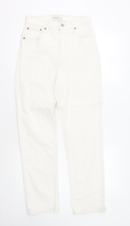Abercrombie & Fitch Women's Ivory Straight Jeans Size 8L