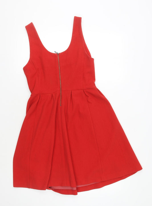 Banana Republic Women's Red Fit & Flare Dress 10 Petite