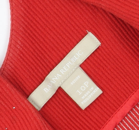 Banana Republic Women's Red Fit & Flare Dress 10 Petite