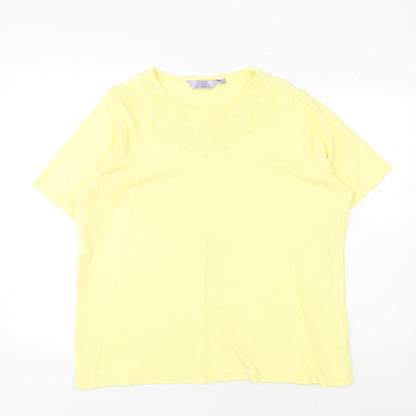 Womens UK Size XL Honor Millburn Yellow Classic T-Shirt