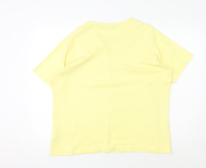 Womens UK Size XL Honor Millburn Yellow Classic T-Shirt