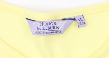 Womens UK Size XL Honor Millburn Yellow Classic T-Shirt