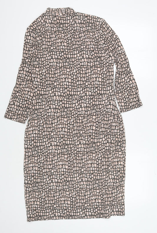 Laura Ashley Pink Geometric Sheath Dress, Size 12