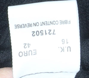 Womens UK Size 16 Eastex Black Basic Button-Up