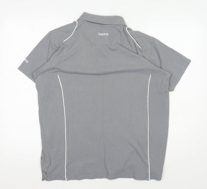 Hippo Men's Grey Polo Shirt M Solid Collared