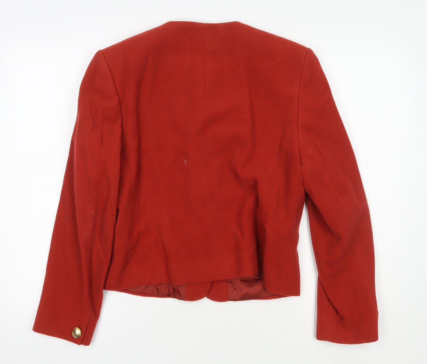Viyella Women's Red Blazer UK 10 Wool Single-Breasted