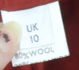 Viyella Women's Red Blazer UK 10 Wool Single-Breasted