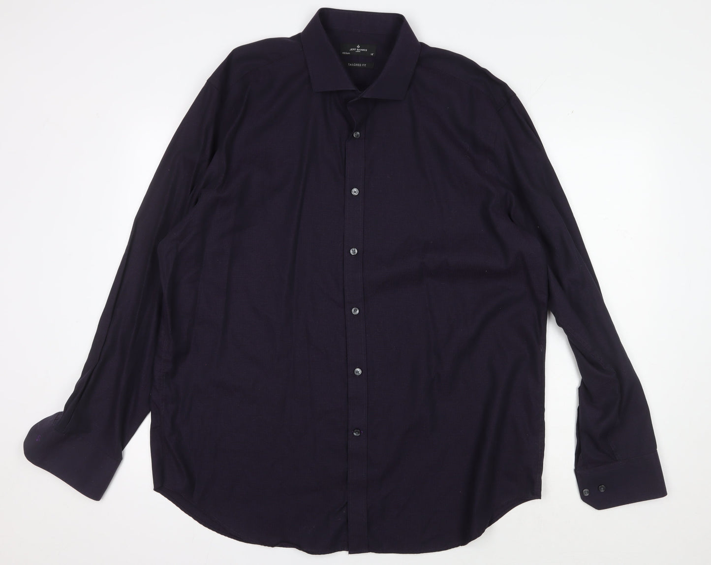 Jeff Banks Men's Black Slim Fit Long Sleeve Shirt 18