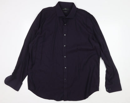 Jeff Banks Men's Black Slim Fit Long Sleeve Shirt 18