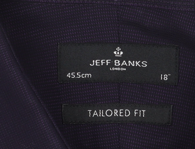 Jeff Banks Men's Black Slim Fit Long Sleeve Shirt 18