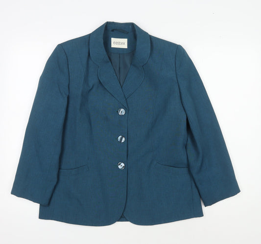Eastex Women's Blue Blazer Size 10, Lined, Excellent