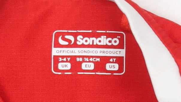 Sondico Boys Red Football T-Shirt 3-4 Years Jersey