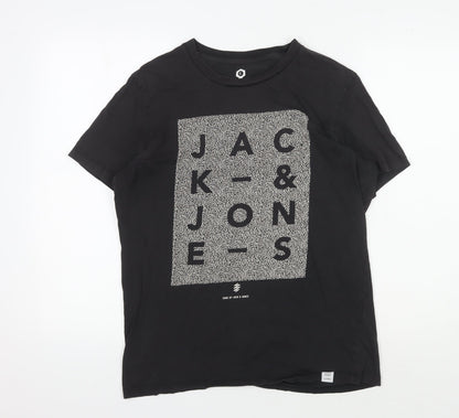 Mens UK Size L JACK & JONES Black  T-Shirt