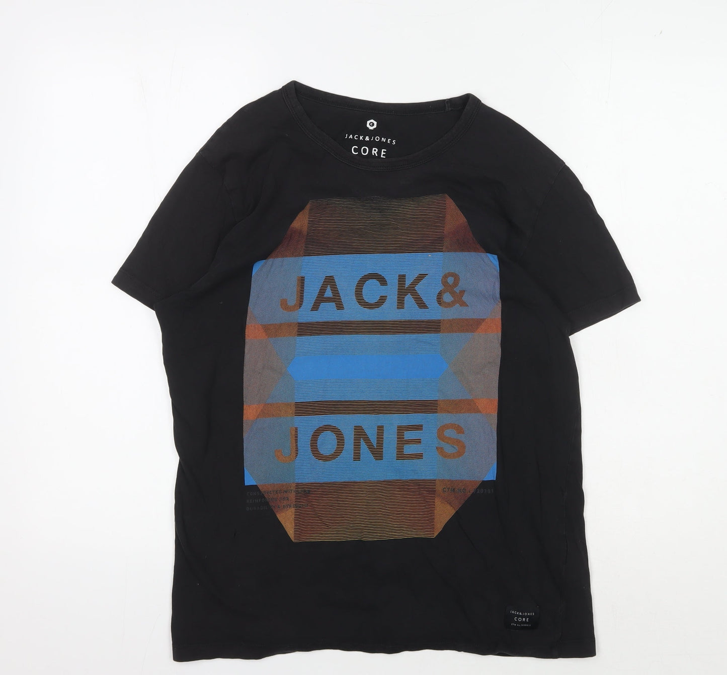 Mens UK Size M JACK & JONES Black  T-Shirt