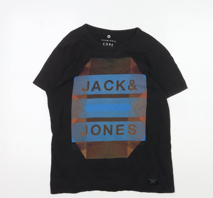 Mens UK Size M JACK & JONES Black  T-Shirt
