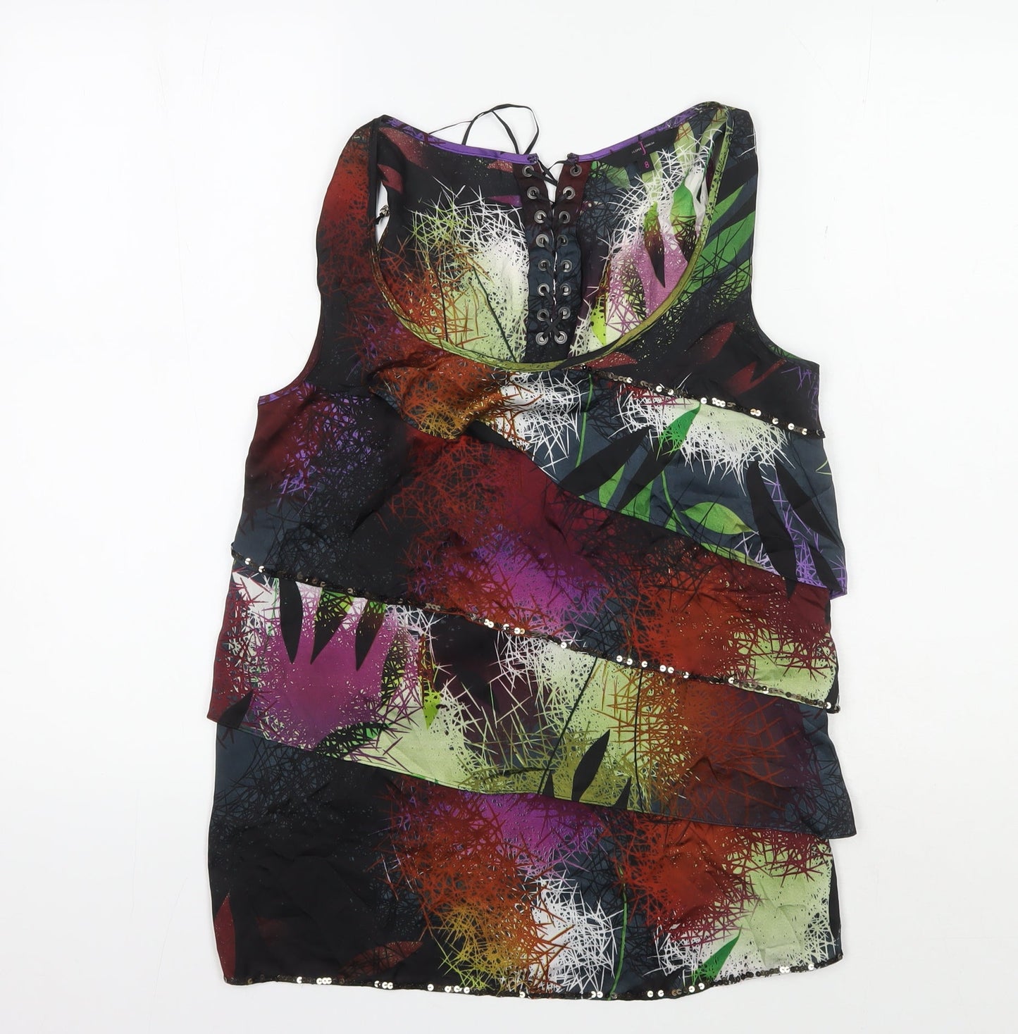 Jasper Conran Women's Multicoloured Sleeveless Tunic Blouse, Size 8