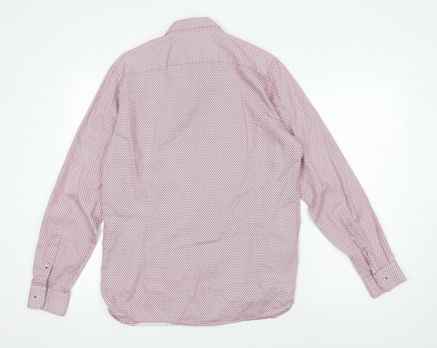 Ted Baker Men's Pink Geometric Long Sleeve Shirt