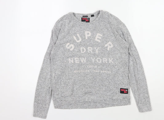 Superdry Women's Grey Logo Pullover Sweatshirt XS