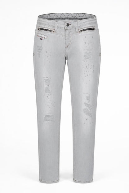 Womens UK Size 8 Tommy Hilfiger Slim Fit Straight Grey Jeans