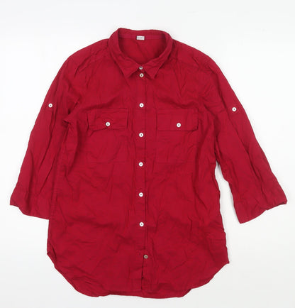 Womens UK Size 8 s.Oliver Red Basic Button-Up
