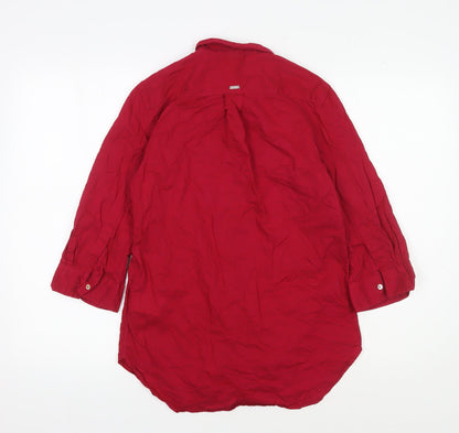 Womens UK Size 8 s.Oliver Red Basic Button-Up