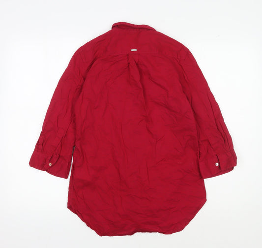 Womens UK Size 8 s.Oliver Red Basic Button-Up