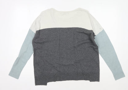 Banana Republic Women's Grey/Ivory/Blue Pullover Jumper S Petite