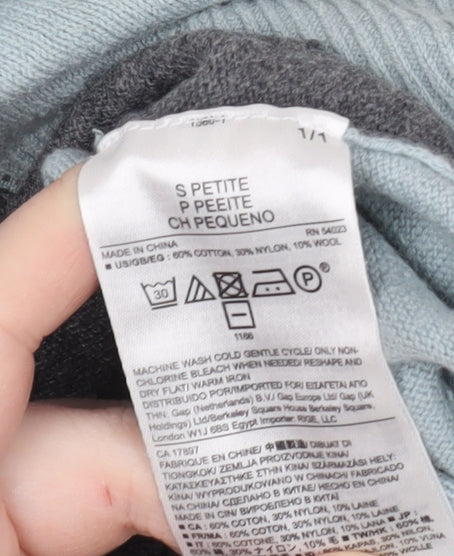 Banana Republic Women's Grey/Ivory/Blue Pullover Jumper S Petite