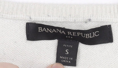 Banana Republic Women's Grey/Ivory/Blue Pullover Jumper S Petite