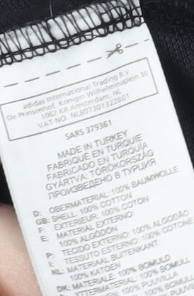 Adidas Men's Black Polo Shirt M - Casual Solid Cotton