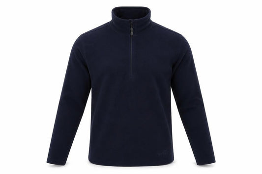 Front view of Peter Storm unisex blue fleece high neck 1/2 zip 12