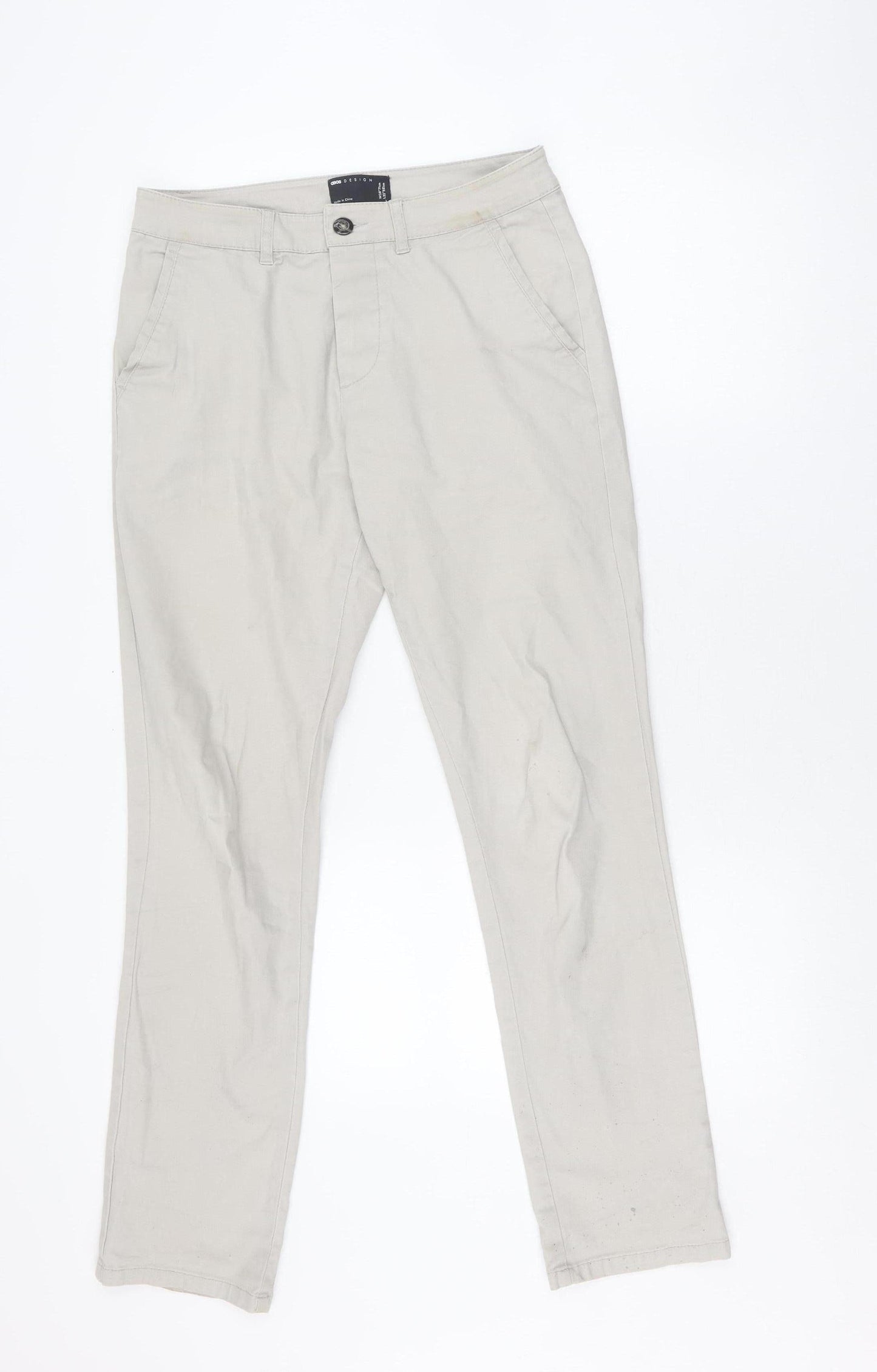 ASOS Men Beige Chino Trousers Size 28