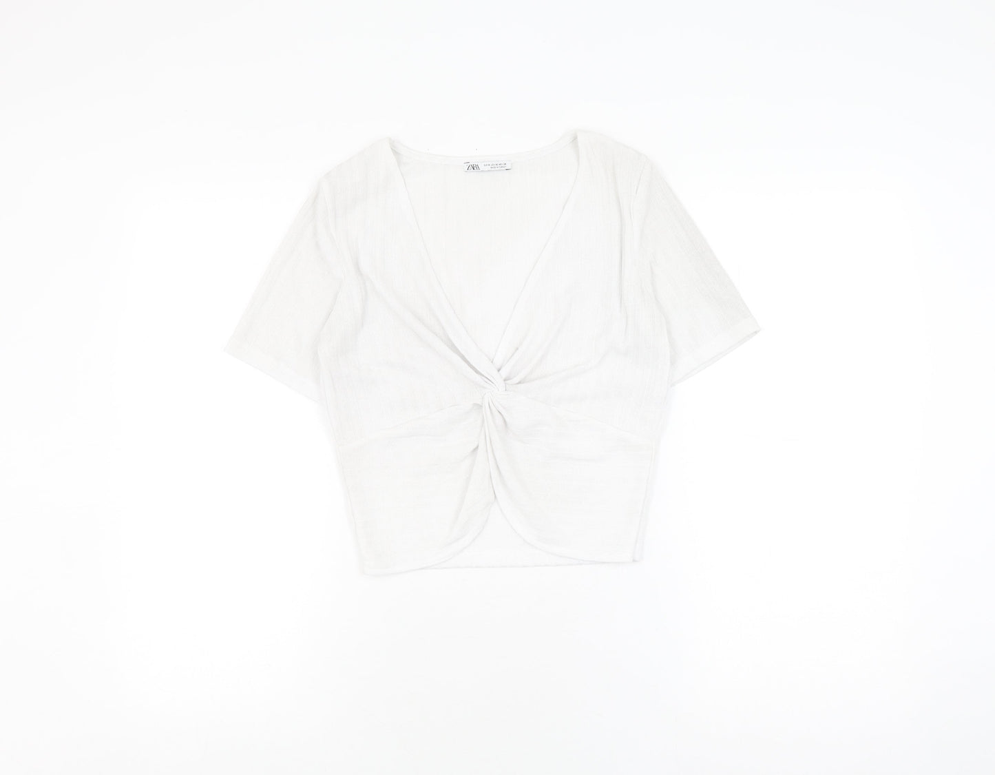 Womens UK Size M Zara White Wrap Blouse