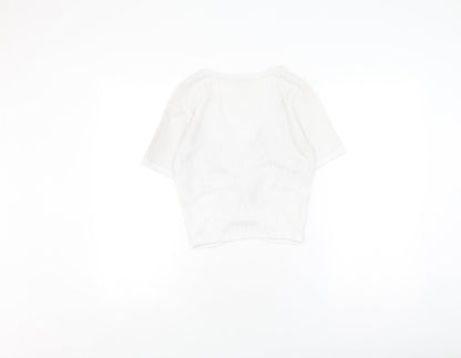 Womens UK Size M Zara White Wrap Blouse