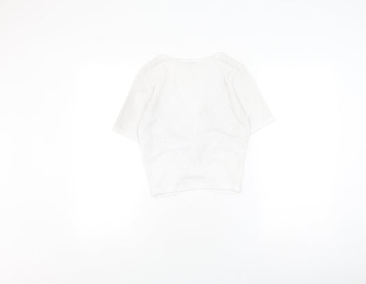 Womens UK Size M Zara White Wrap Blouse