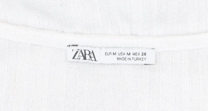 Womens UK Size M Zara White Wrap Blouse