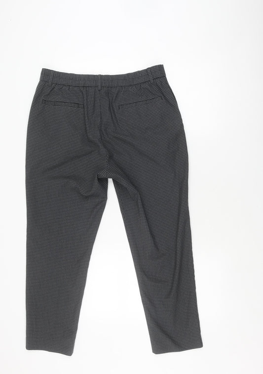 New Look Men's Black Check Trousers, Size L