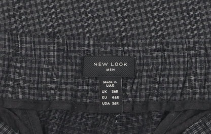 New Look Men's Black Check Trousers, Size L
