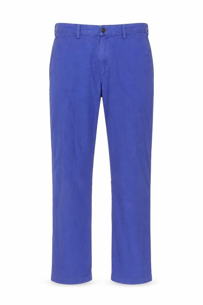 Mens UK Size 34 Lands' End Classic Fit Chino Blue Trousers