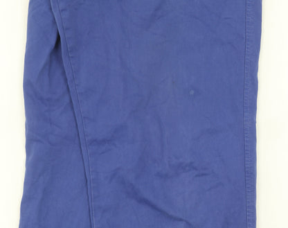 Lands' End Men's Blue Chino Trousers, Size 34, Classic Fit