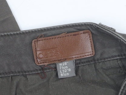 ASOS Men's Brown Slim Chino Trousers, 28W, 32L